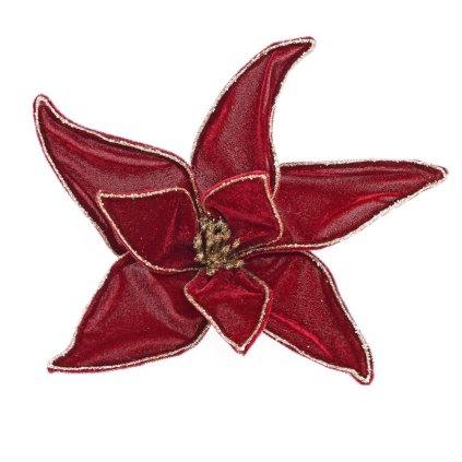 KS VIANOČNÁ RUŽA BORDOVÁ NA ŠTIPCI 30CM