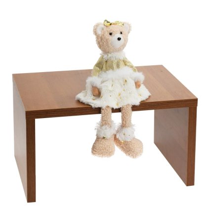 MEDVEĎ DIEVČA SEDIACE BIE/ŠAMPAŇ TEXTIL 11*10*35CM