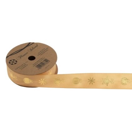 STUHA 2,5cmx20y vloč/hviez/guľ zlatá/zlatá