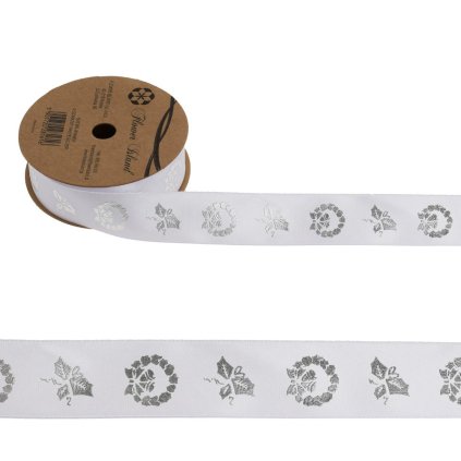 STUHA 2,5cmx20y venček biela/strieborná