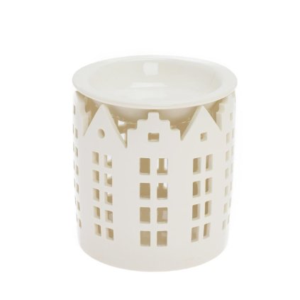 AROMALAMPA BIELA VZ. DOMČEK PORCEL 10,5*10,5*10,8CM