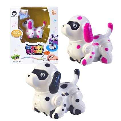 Pejsek, jezdící po namalované čáře