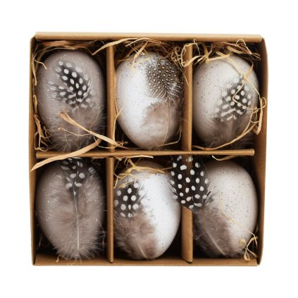 ZÁVES VAJCE PLAST S/6 6CM KRÉM