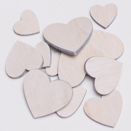 SRDCE DREVO BIELE S/12 2,5x3,5 CM