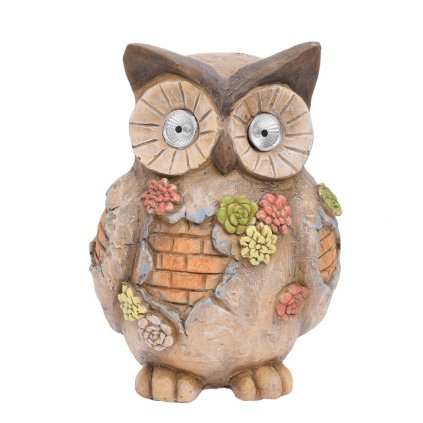 SOVA HNEDÁ SOLAR MGO 25,5*23*35CM