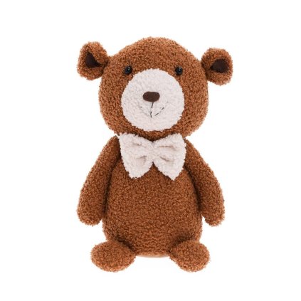 MEDVEĎ HNEDO-BIELY TEXTIL 19*14*26CM