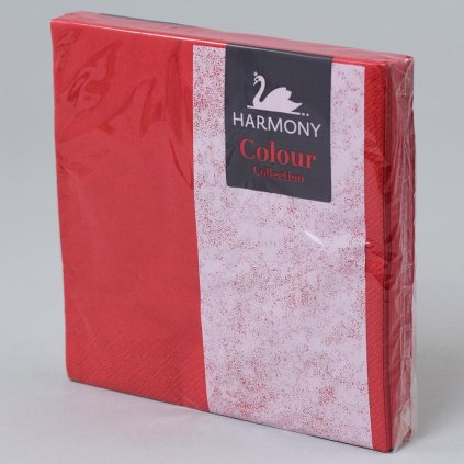 027CT33-3 SERVÍTKY HARMONY JEDNOF. 33x33cm/3vr/20ks RED