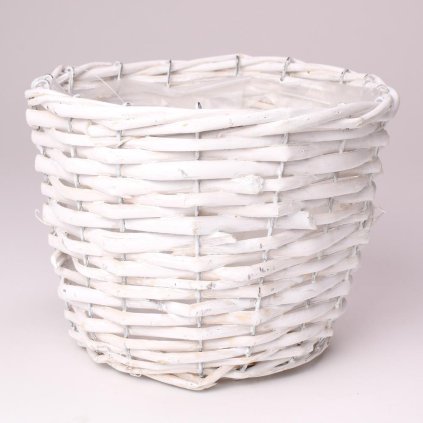 KOŠÍK PROUTÍ BÍLÝ M D19xH15CM