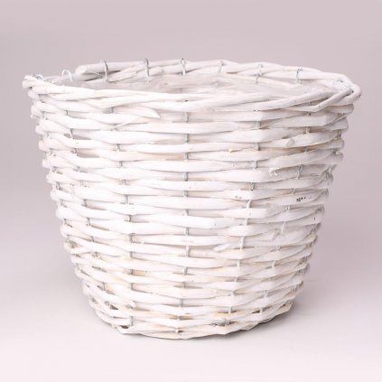 KOŠÍK PROUTÍ BÍLÝ L D23XH17CM