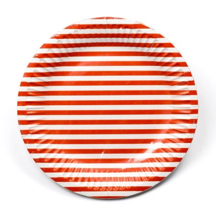 PPD1001802 TALÍŘ PAPÍR 18CM S/10 PÁSEK ORANŽ