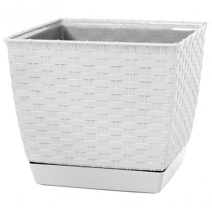 AKCIA DRLK250 KVETINÁČ RATOLLA SQUARE BIELY 25x25xh22CM/8,2L