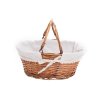 PRÚT. KOŠÍK OVÁL HNEDÁ BIELA LÁTKA 35x27x15CM