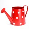 VÁZE KRHLA RUŽICE KOV ČERVENÁ VELKÉ TEČKY V:16x12CM SUPER CENA!