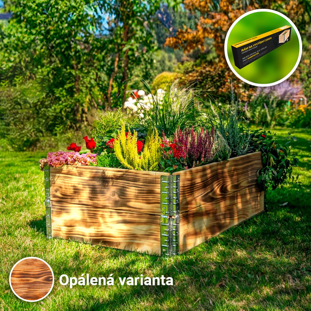 Vyvýšený záhon / kompostér opálený - ZÁHONY A KOMPOSTÉRY.CZ