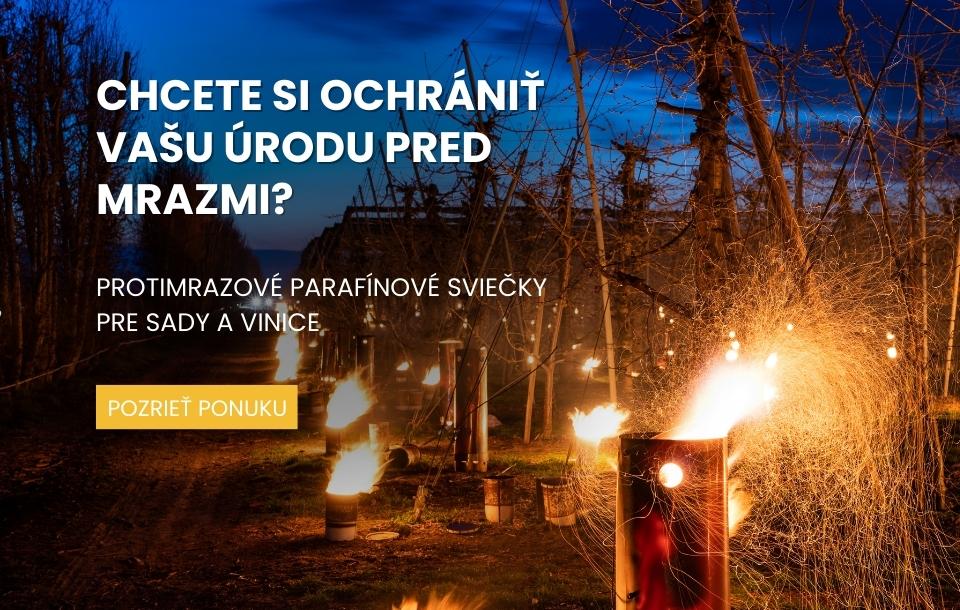 Protimrazové parafínové sviečky pre sady a vinice