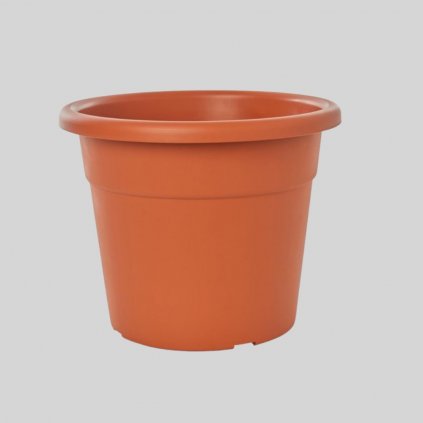 16503 terakotovy hladky plastovy crepnik 35 cm