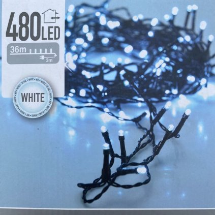 LED SVETELNÁ REŤAZ - 480 DIÓD (STUDENÁ BIELA) - 36 METROV