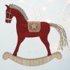 VIANOČNÁ DEKORÁCIA - DREVENÝ HOJDACÍ KONÍK (Farba Zelená)