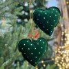 PLYŠOVÁ VIANOČNÁ DEKORÁCIA - SRDCE (Farba Zelená)