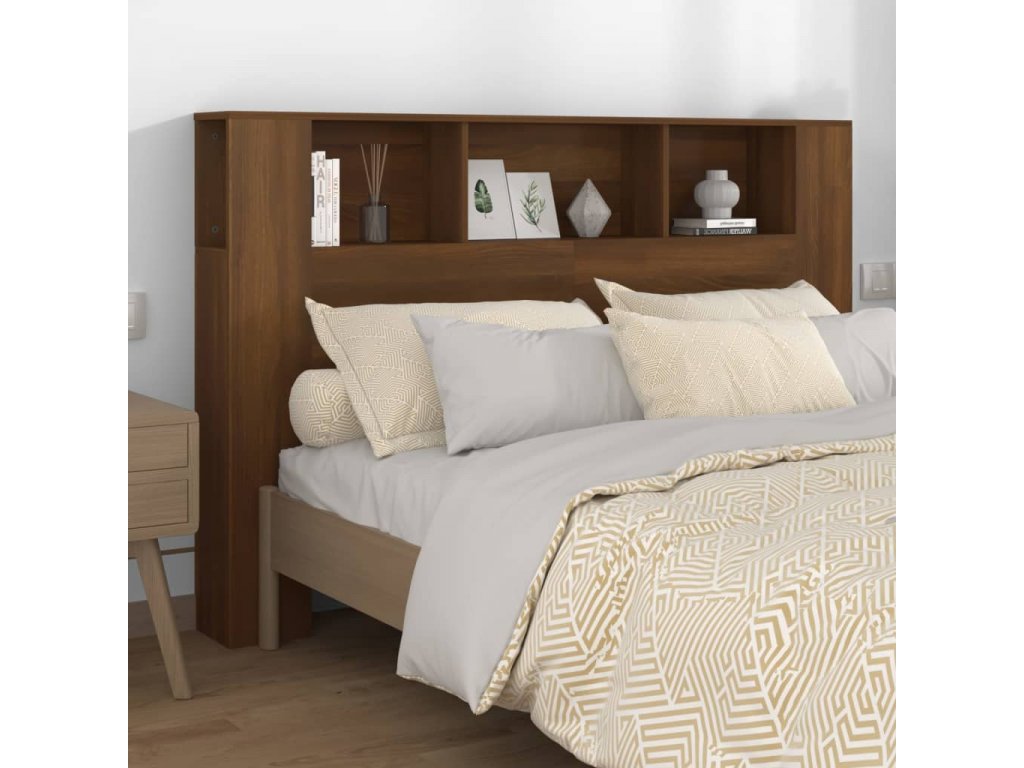 Čelo postele s úložným prostorem hnědý dub 160x18,5x104,5 cm