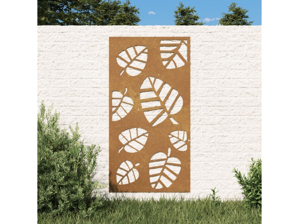 Zahradní nástěnná dekorace 105 x 55 cm cortenová ocel List 824488