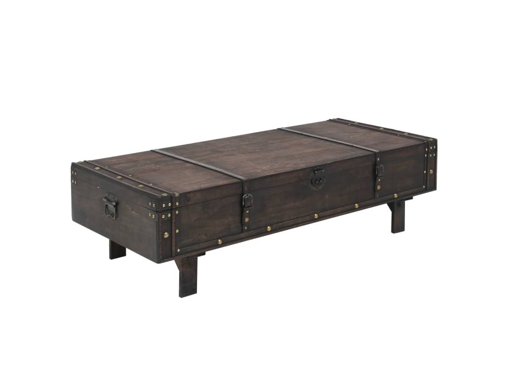 Konferenční stolek z překližka vintage styl 120x55x35 cm 245802