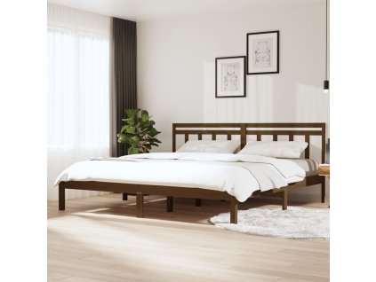 Rám postele medově hnědý masivní borovice 200 x 200 cm 3100612
