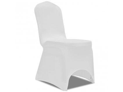Strečové potahy na židle, 100 ks, bílá