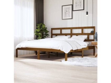 Rám postele medově hnědý masivní borovice 200 x 200 cm 3101241