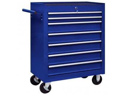 Dílenský vozík na nářadí se 7 zásuvkami modrý