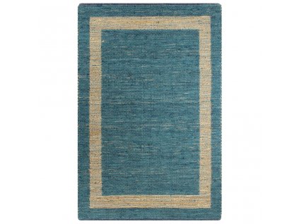 Ručně vyráběný koberec juta modrý 120 x 180 cm