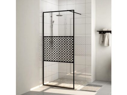 Zástěna do průchozí sprchy čiré ESG sklo 100 x 195 cm černá