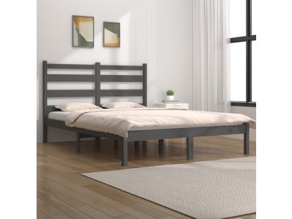 Rám postele šedý masivní borovice 160 x 200 cm