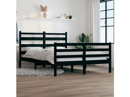 Rám postele masivní borovice 120 x 200 cm černý