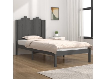Rám postele šedý masivní borovice 90 x 200 cm