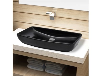 Keramické umyvadlo černé obdélníkové 141923