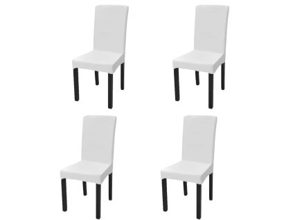 Hladké strečové potahy na židle 4 ks bílé 131418