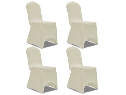 Strečové potahy na židle 4 ks krémové 131410