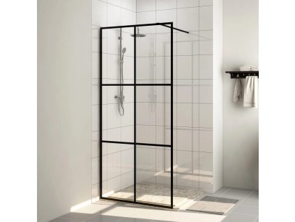 Zástěna do průchozí sprchy čiré ESG sklo 90 x 195 cm černá
