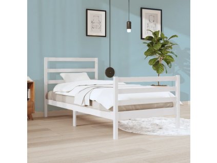 Rám postele bílý masivní borovice 90 x 200 cm
