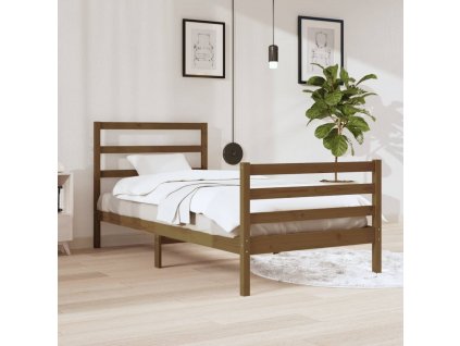 Rám postele medově hnědý masivní borovice 90 x 200 cm