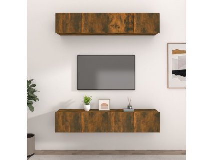 TV skříňky 4 ks kouřový dub 80 x 30 x 30 cm kompozitní dřevo