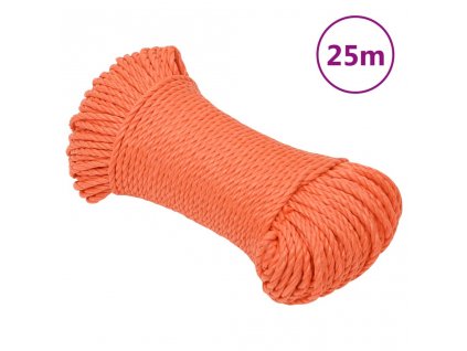 Pracovní lano oranžové 8 mm 25 m polypropylen
