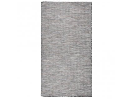 Venkovní hladce tkaný koberec 80 x 150 cm hnědý a modrý