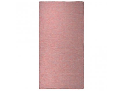 Venkovní hladce tkaný koberec 100x200 cm červená