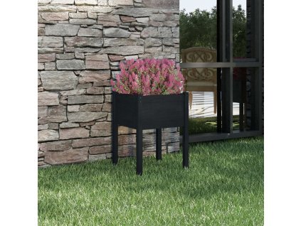 Zahradní truhlík černý 50 x 50 x 70 cm masivní borovice 810807