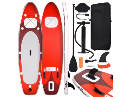 Nafukovací SUP paddleboard a příslušenství červený 300x76x10cm