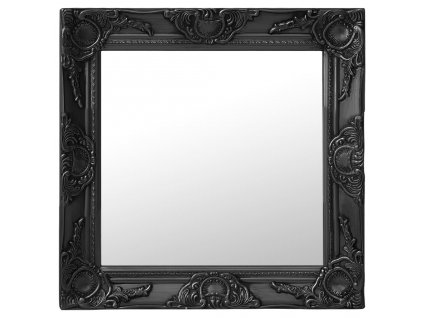 Nástěnné zrcadlo barokní styl 50 x 50 cm černé