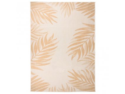 Venkovní hladce tkaný koberec 200x280 cm vzor listí