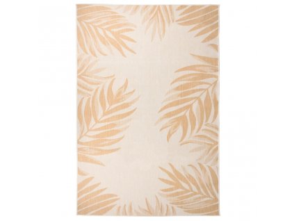 Venkovní hladce tkaný koberec 160x230 cm vzor listí